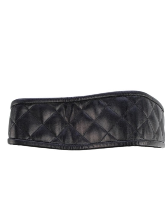 Chanel Quilted Black Leather Headband main image 3